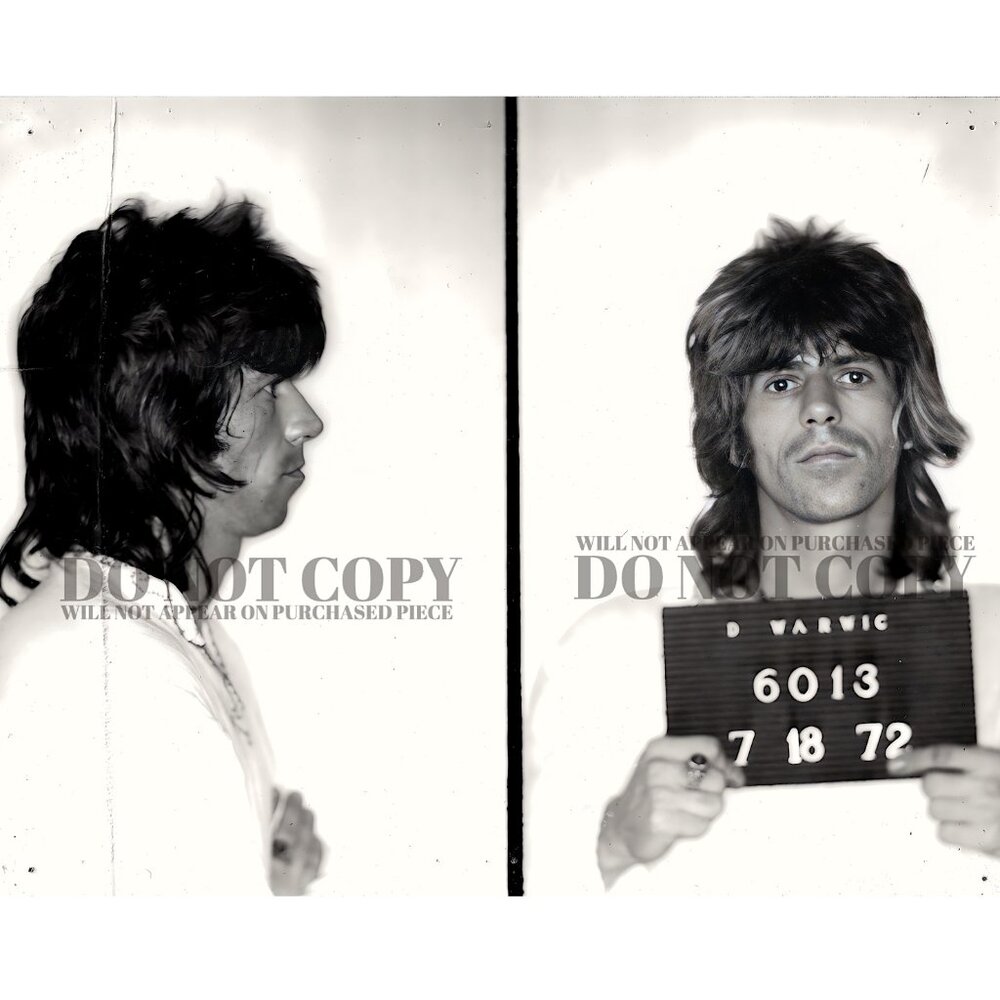 Keith Richards Mugshot Photograph 11 X 14 | Rolling Stones | Rare Poster | Print